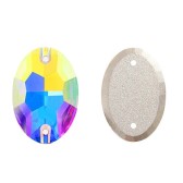 Varrható ovális kő  Crystal AB színben méret: 16x11mm